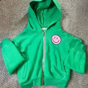 Vintage Havana Green Hoodie with Smiley Patch
